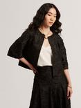 Ted Baker Rose Collarless Boxy Fit Cropped Jacket, Black