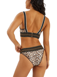 Accessorize Leopard Print Waistband Bikini Bottoms, Brown