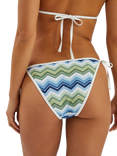Accessorize Zig Zag Crochet Tie Side Bikini Bottoms, Blue