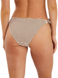 Accessorize Textured Stripe Bunny Tie Bikini Bottoms, Beige