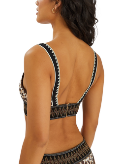 Accessorize Leopard Print Underbust Band Bikini Top, Brown - view 2, Brown