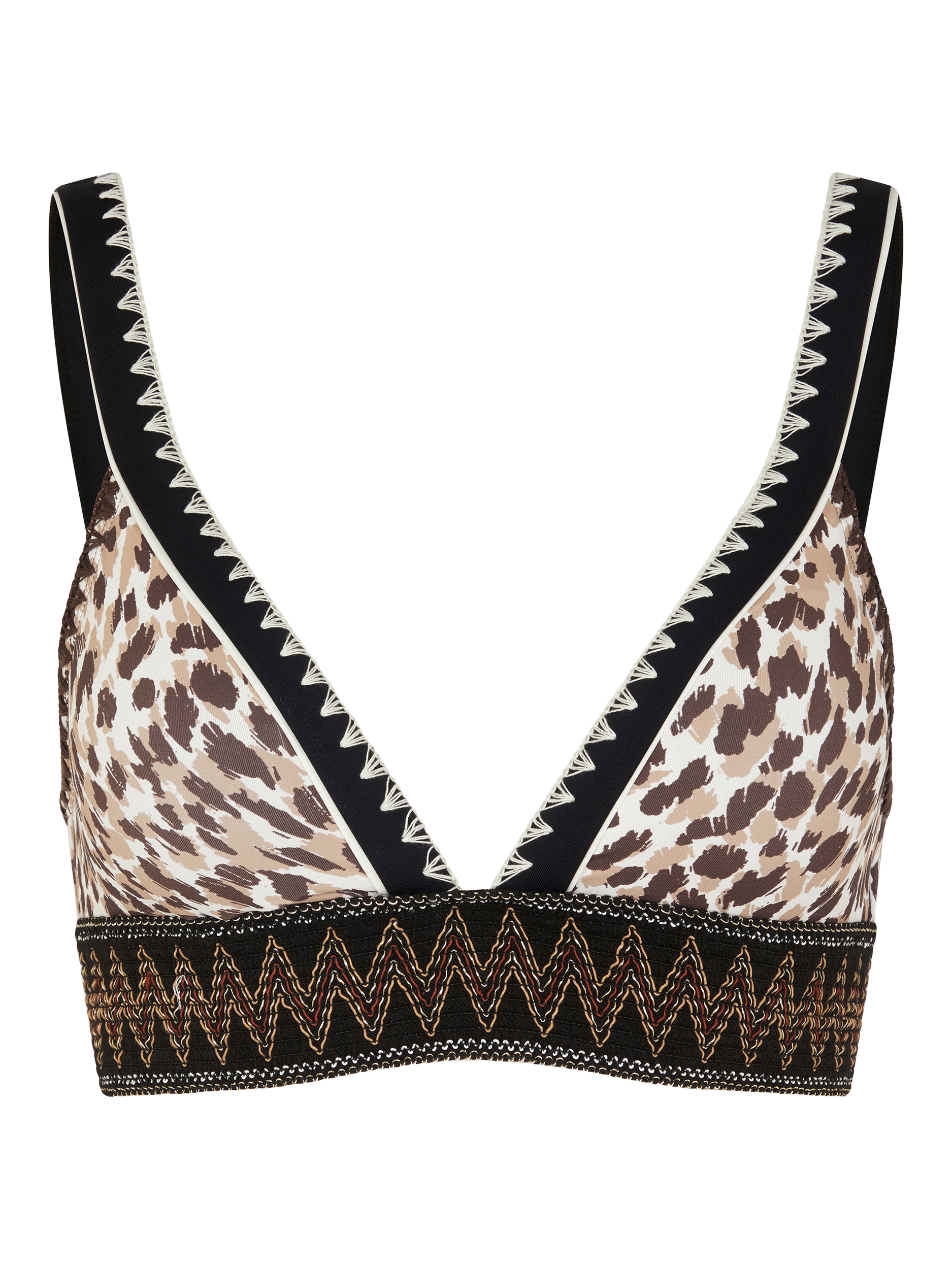 Product image 3 of 4, which shows Accessorize Leopard Print Underbust Band Bikini Top, Brown, 6