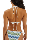 Accessorize Zig Zag Crochet Triangle Bikini Top, Blue