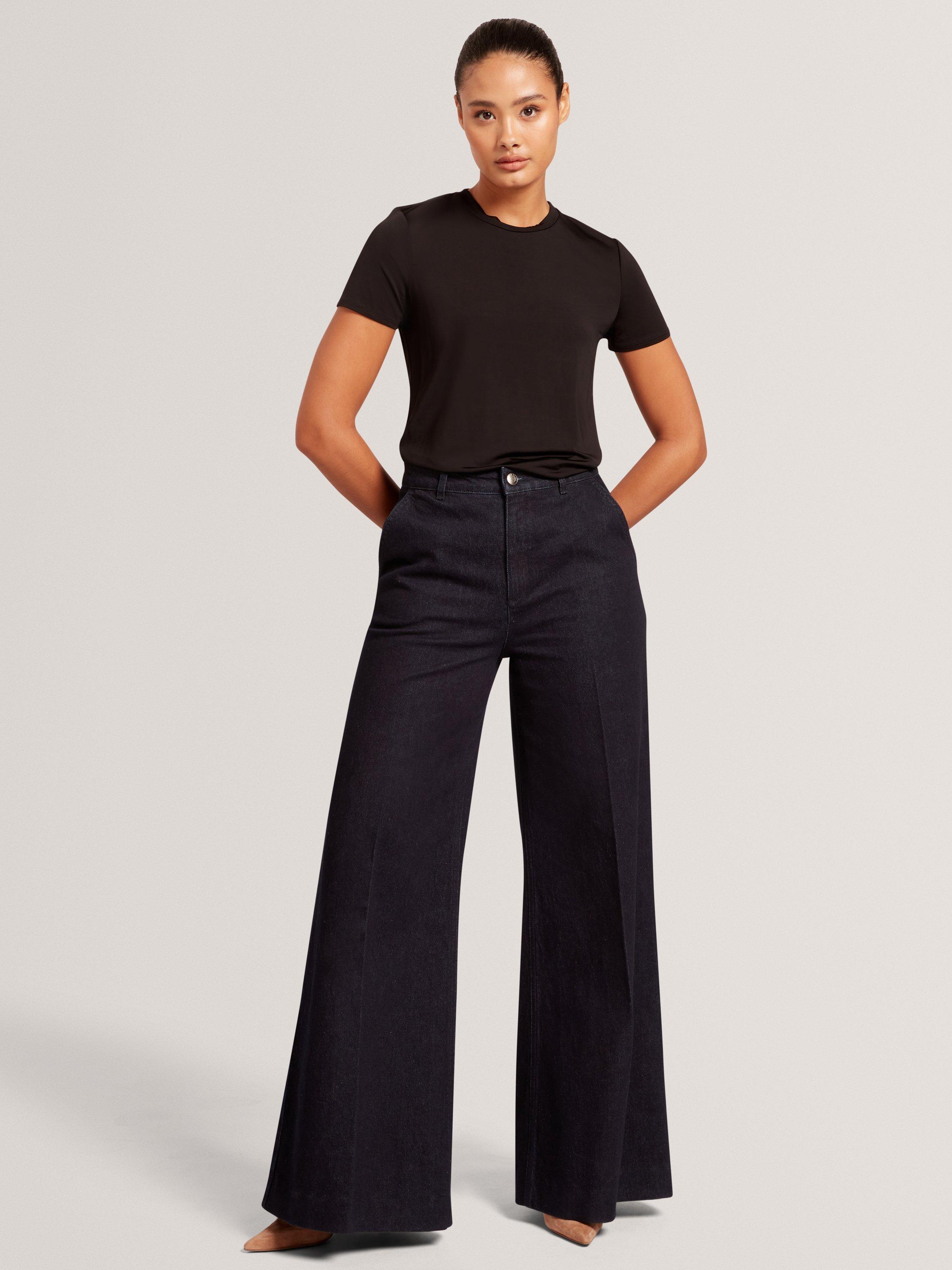 Ted Baker Mid Rise Wide Leg Jeans