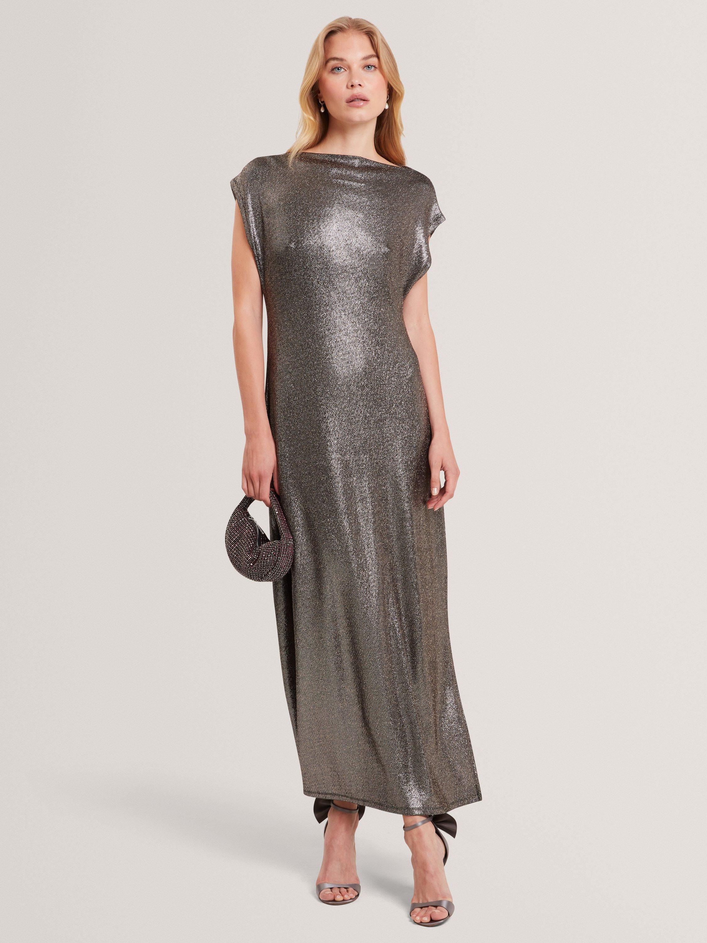 Ted Baker Jazzie Metallic Midi Sheath Dress, Bronze