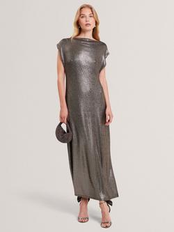 Ted Baker Jazzie Metallic Midi Sheath Dress, Bronze, Bronze