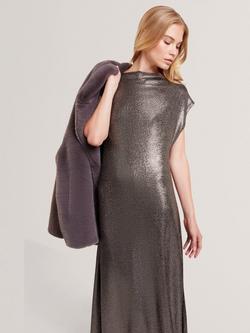 Ted Baker Jazzie Metallic Midi Sheath Dress, Bronze - view 2, Bronze
