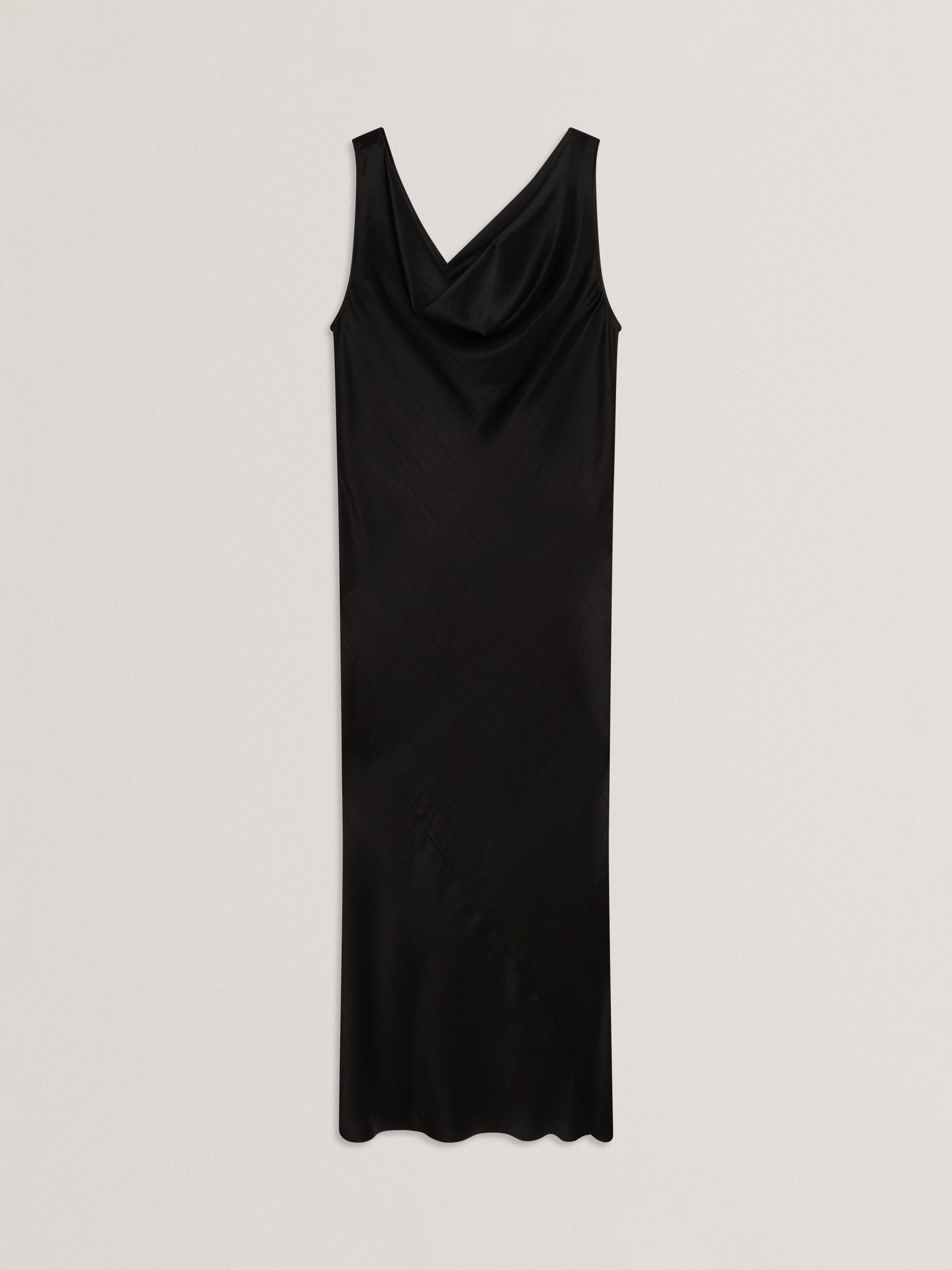 Product image 6 of 7, which shows Ted Baker Miinta Cowl Neck V-Back Midi Dress, Black, 12