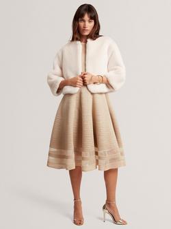 Ted Baker Primmra Cropped Faux Fur Jacket, White, White