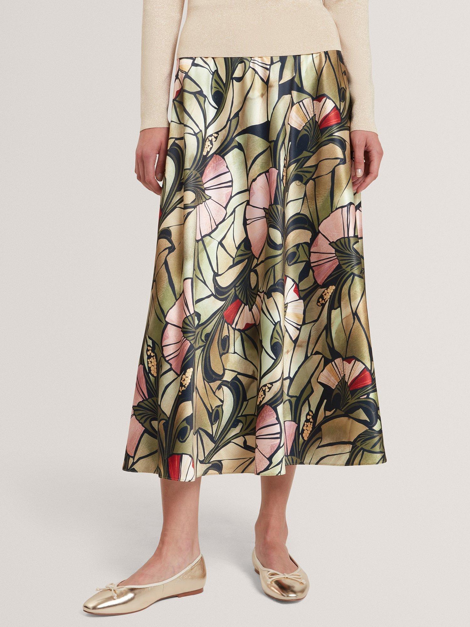 Product image 1 of 4, which shows Ted Baker Alhie Abstract Midi Skirt, Multi, 8