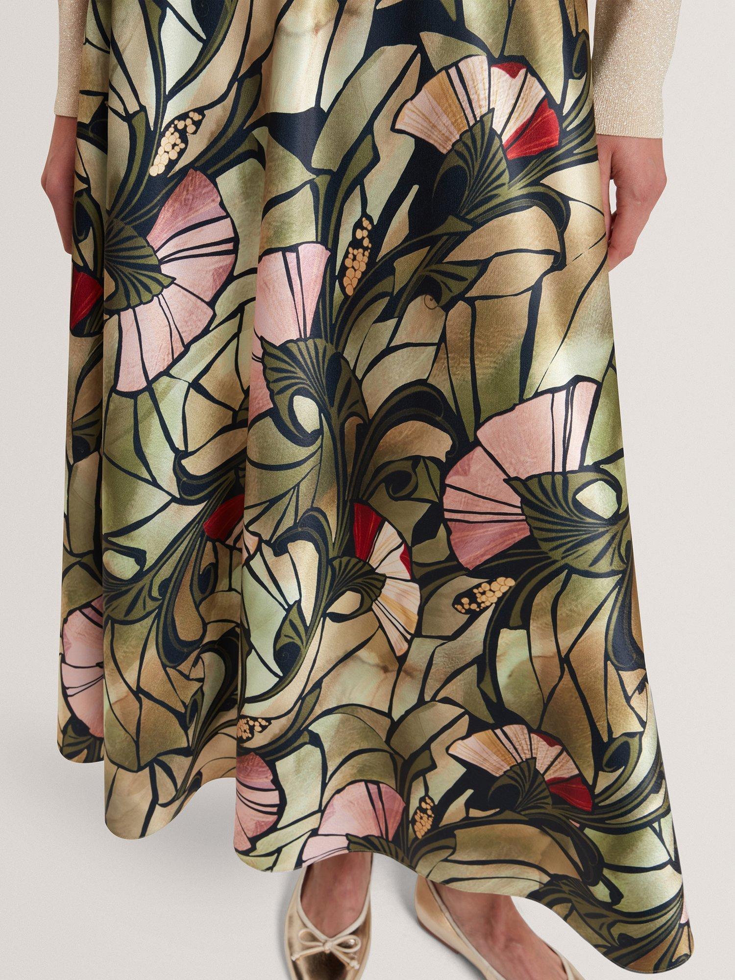 Product image 3 of 4, which shows Ted Baker Alhie Abstract Midi Skirt, Multi, 8