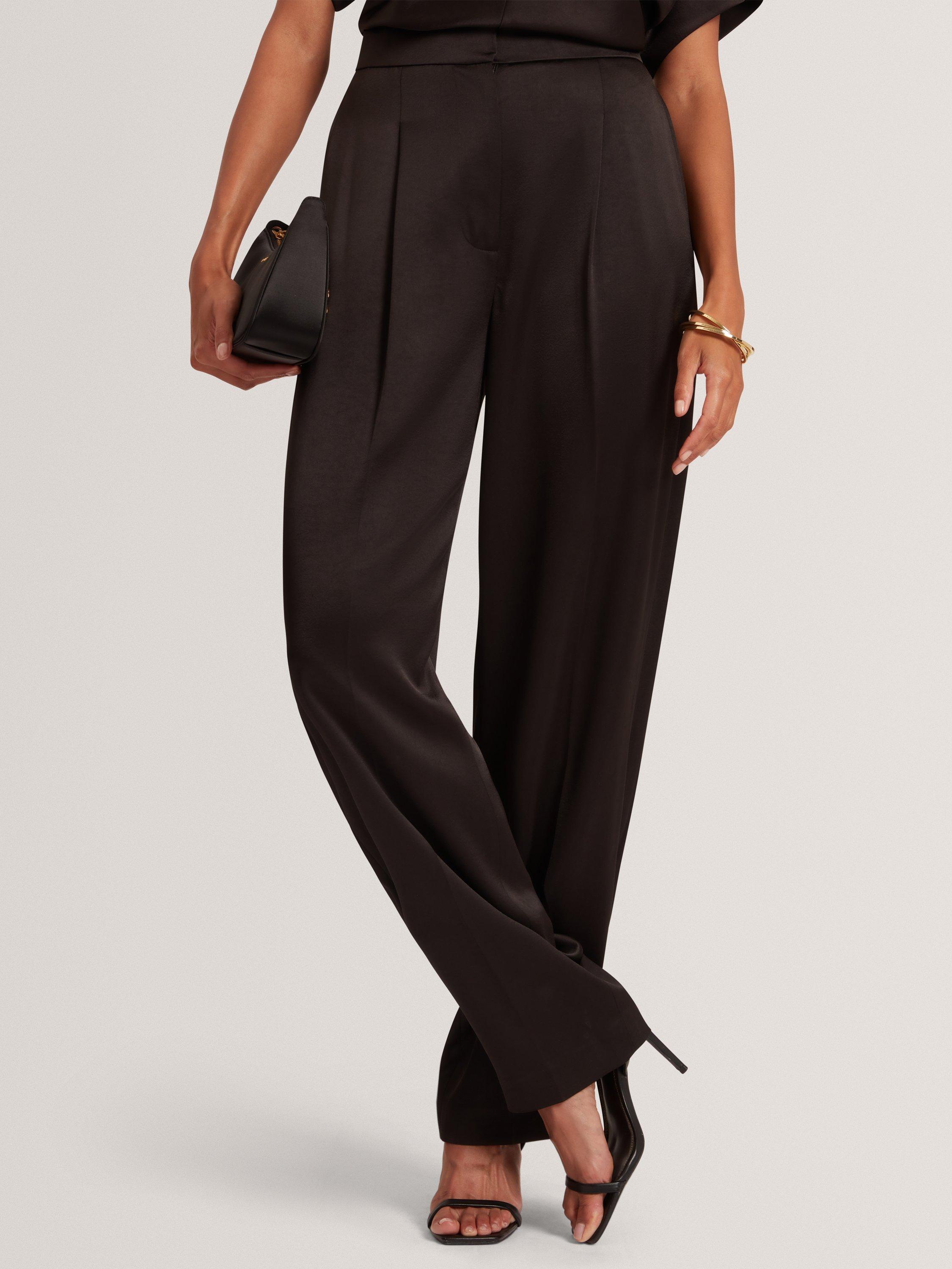 Product image 2 of 4, which shows Ted Baker Chiira Tailored Barrel Leg High Rise Trousers , Black, 8