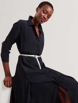 Ted Baker Aluma Midi Shirt Dress - view 2, Navy