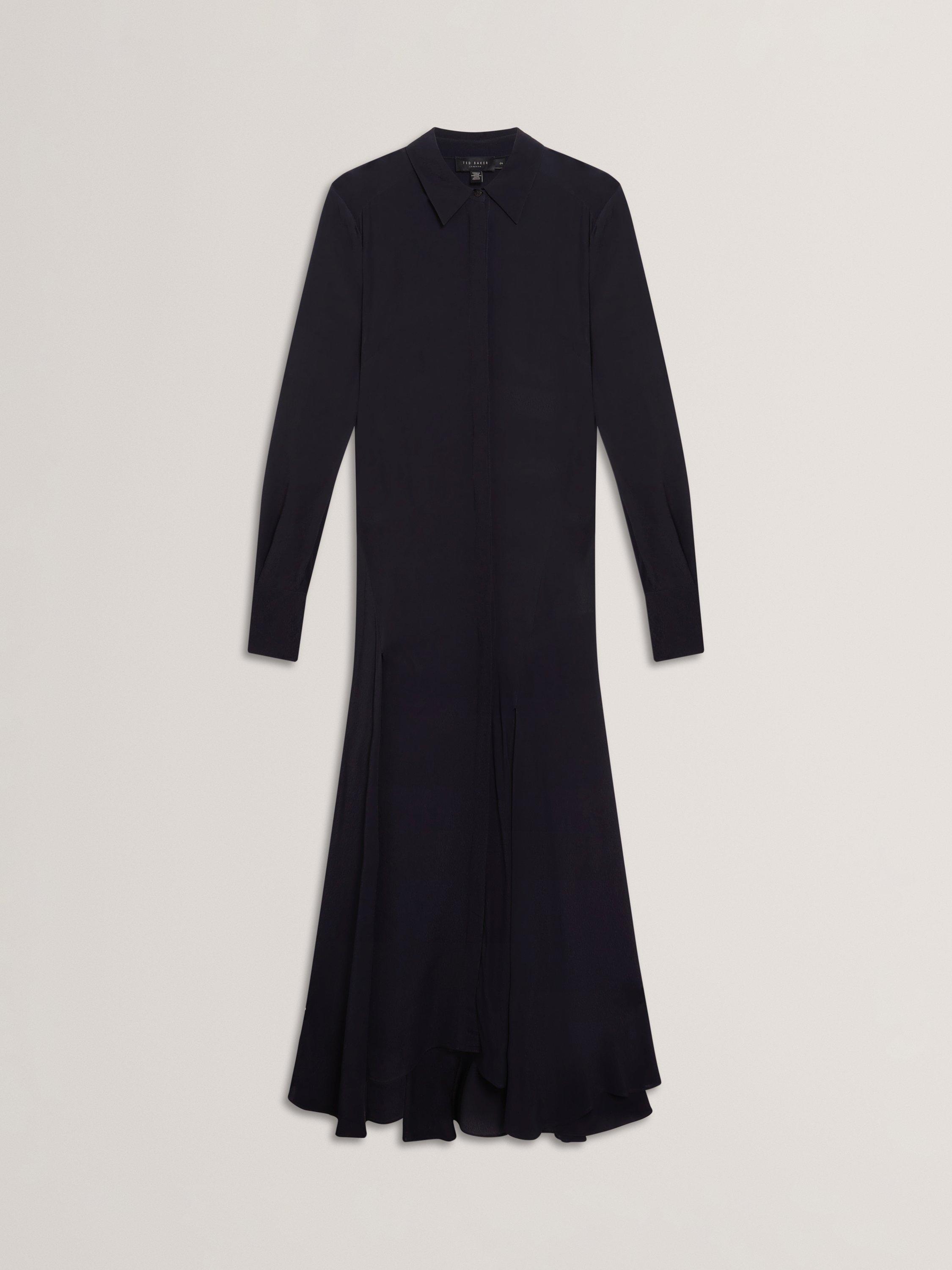 Product image 6 of 7, which shows Ted Baker Aluma Midi Shirt Dress, Navy, 8