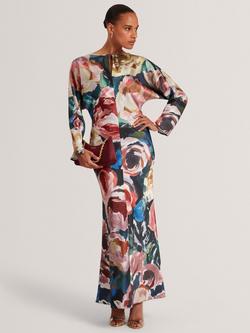Ted Baker Lovesa Bold Floral Print Hourglass Maxi Dress, Navy/Multi, Navy/Multi