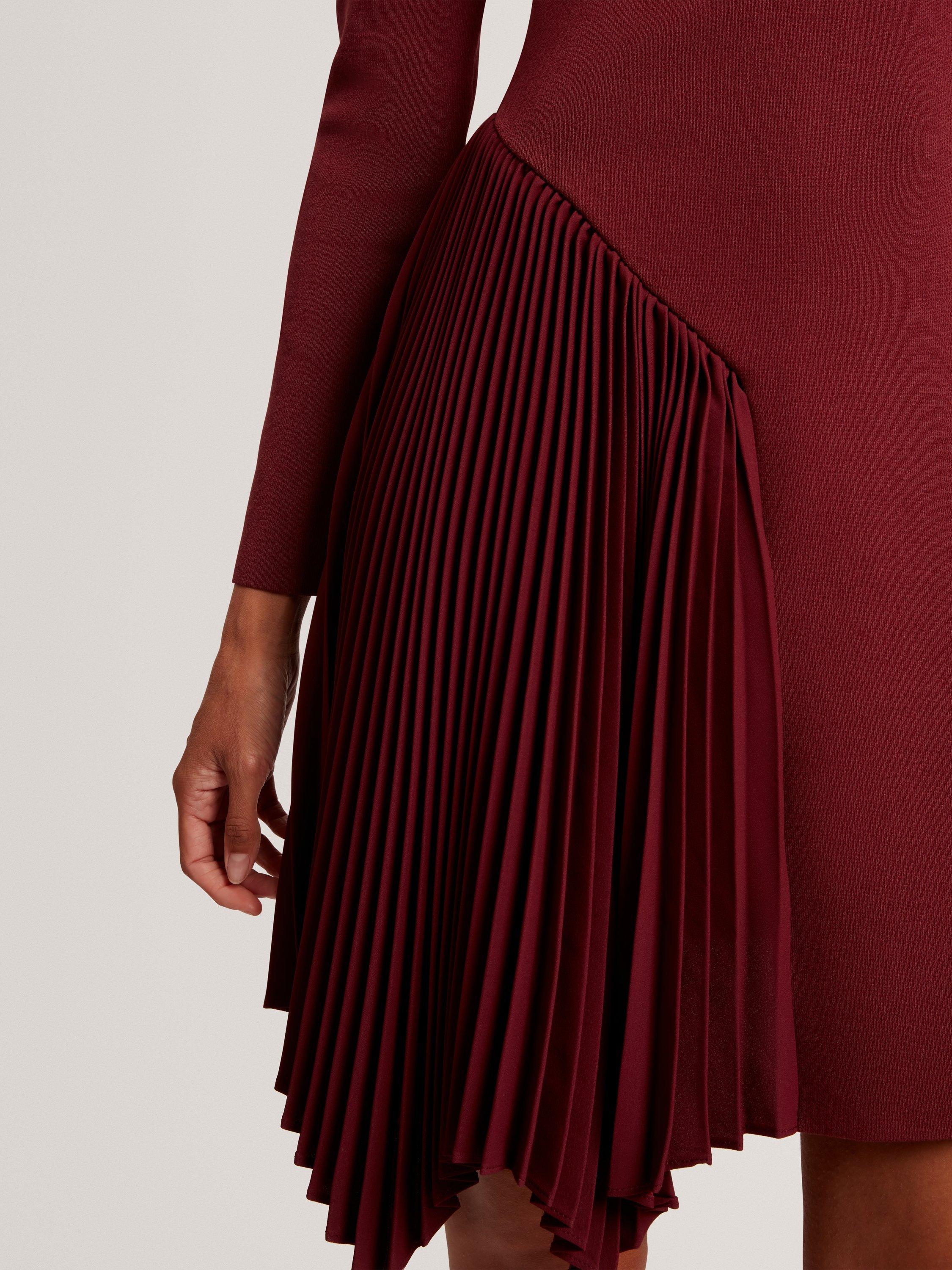 Product image 5 of 7, which shows Ted Baker Narlee Long Sleeve Boat Neck Mini Dress, Maroon, 12