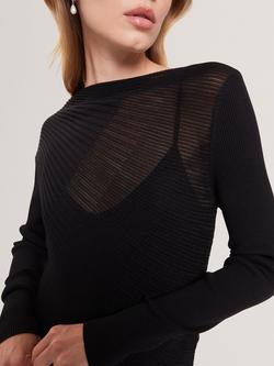 Ted Baker Ceyloaa Long Sleeve Boat Neck Jumper - view 2, Black