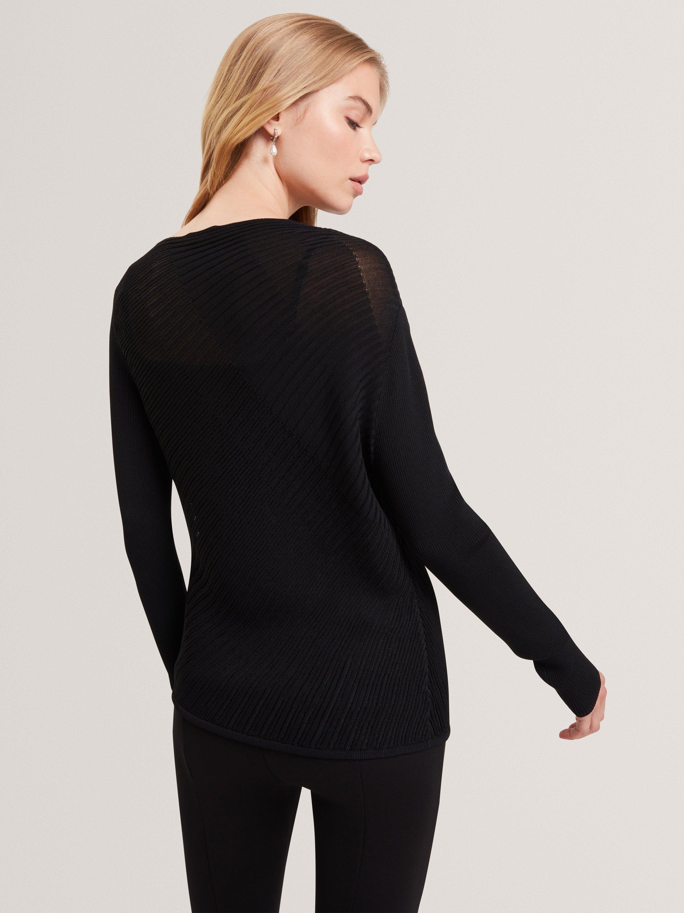 Product image 3 of 6, which shows Ted Baker Ceyloaa Long Sleeve Boat Neck Jumper , Black, 10
