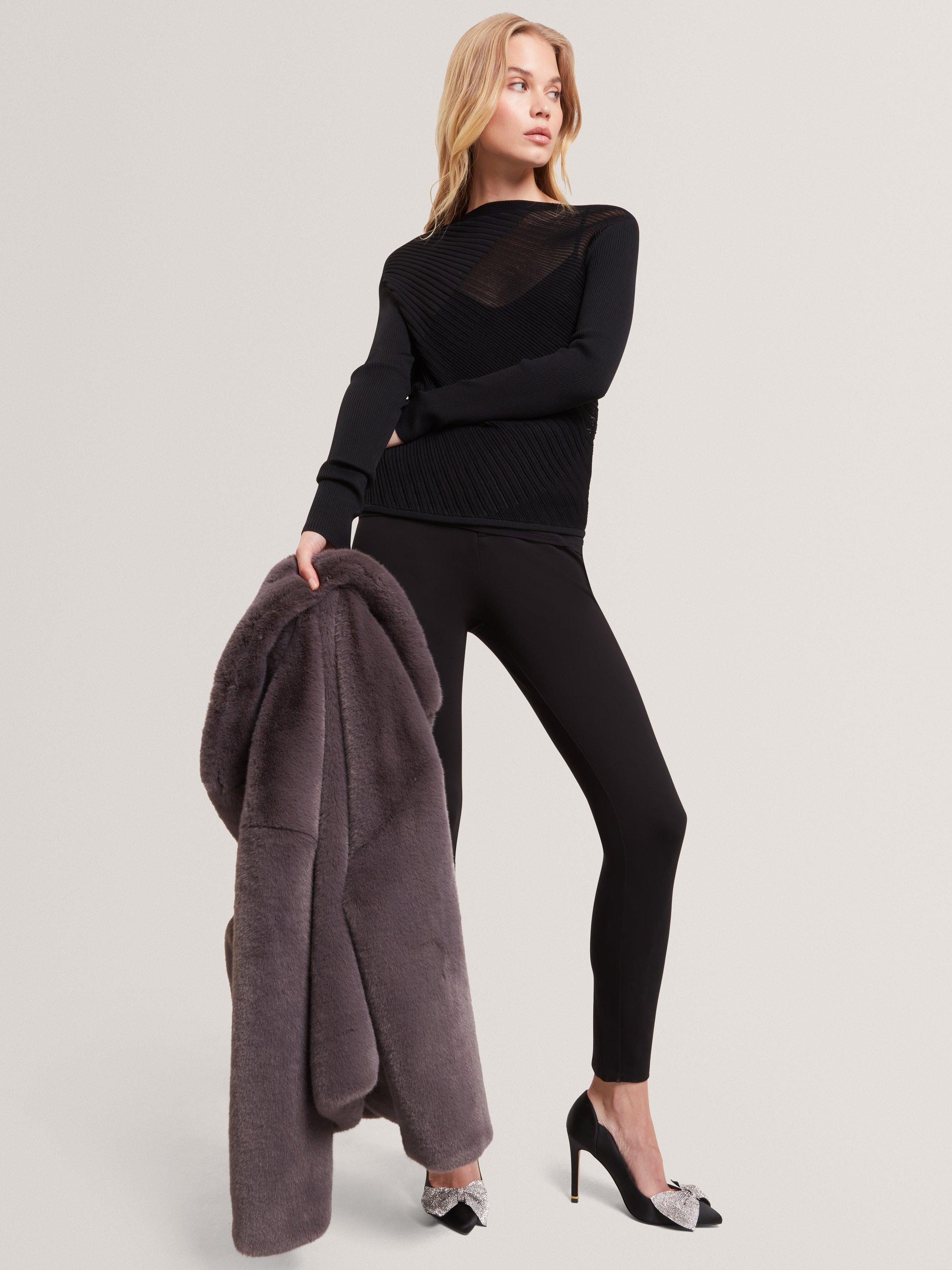 Product image 4 of 6, which shows Ted Baker Ceyloaa Long Sleeve Boat Neck Jumper , Black, 10