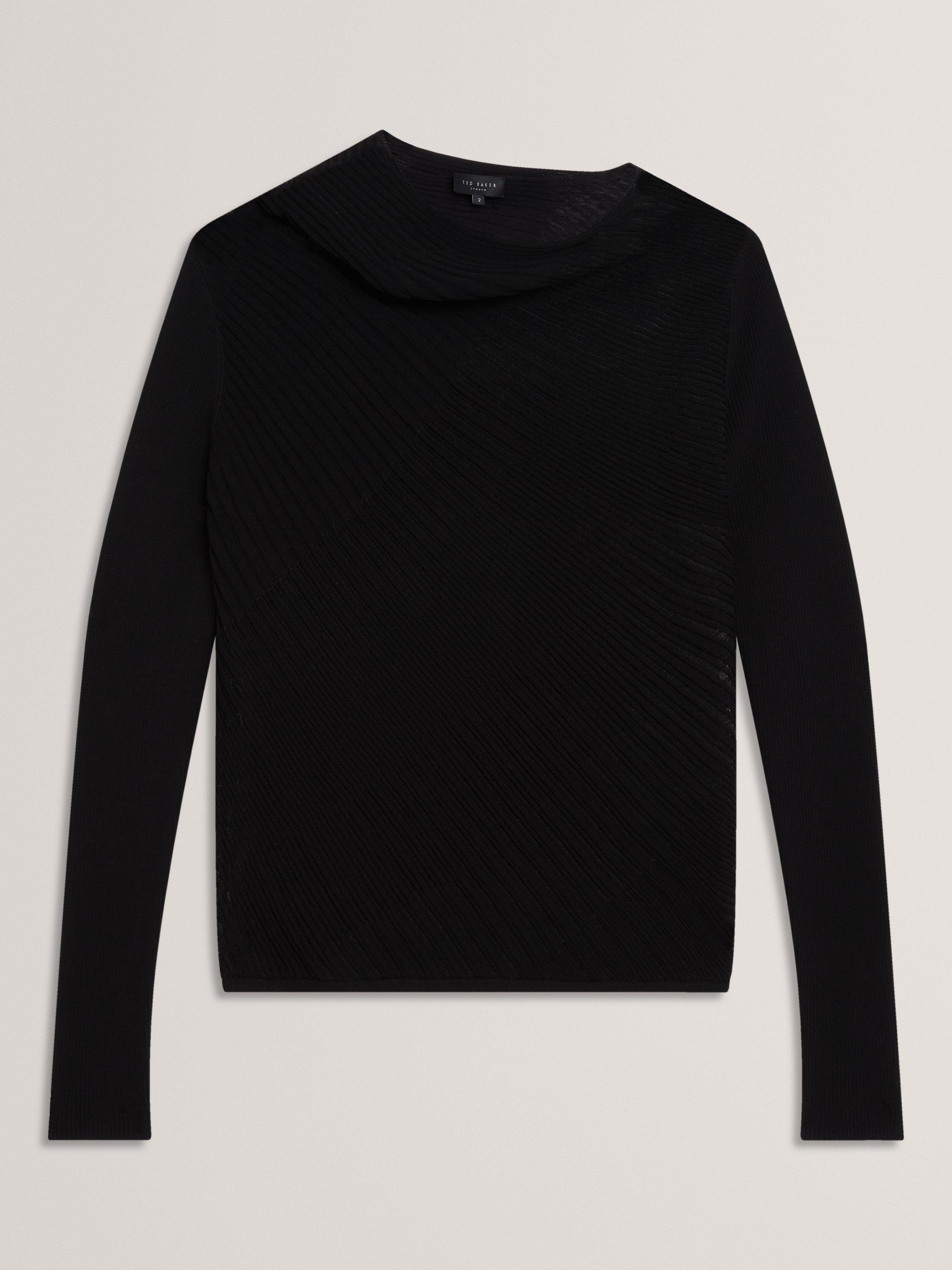 Product image 5 of 6, which shows Ted Baker Ceyloaa Long Sleeve Boat Neck Jumper , Black, 10