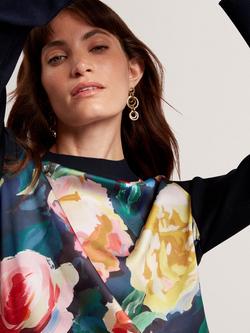 Ted Baker Remmiia Abstract Print Woven Jumper - view 2, Navy/Multi