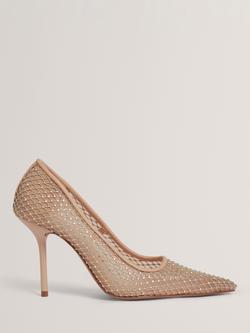 Ted Baker Criista  Mesh Court High Stiletto Diamante Heels, Pink, Pink