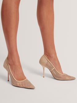 Ted Baker Criista  Mesh Court High Stiletto Diamante Heels, Pink - view 2, Pink