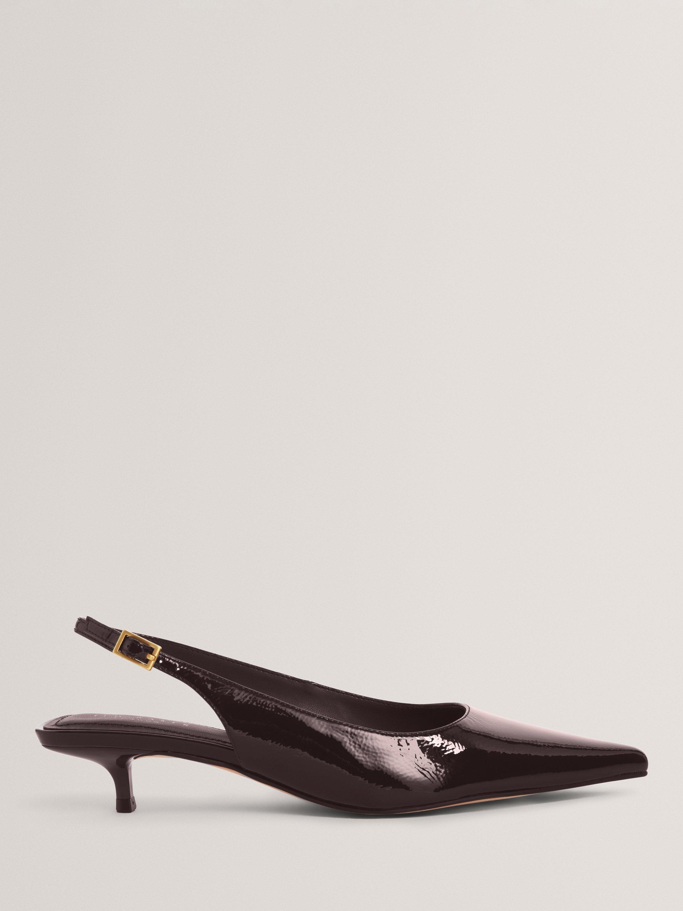 Product image 1 of 5, which shows Ted Baker KITIY Slingback Leather Kitten Heels, Burgundy, 4