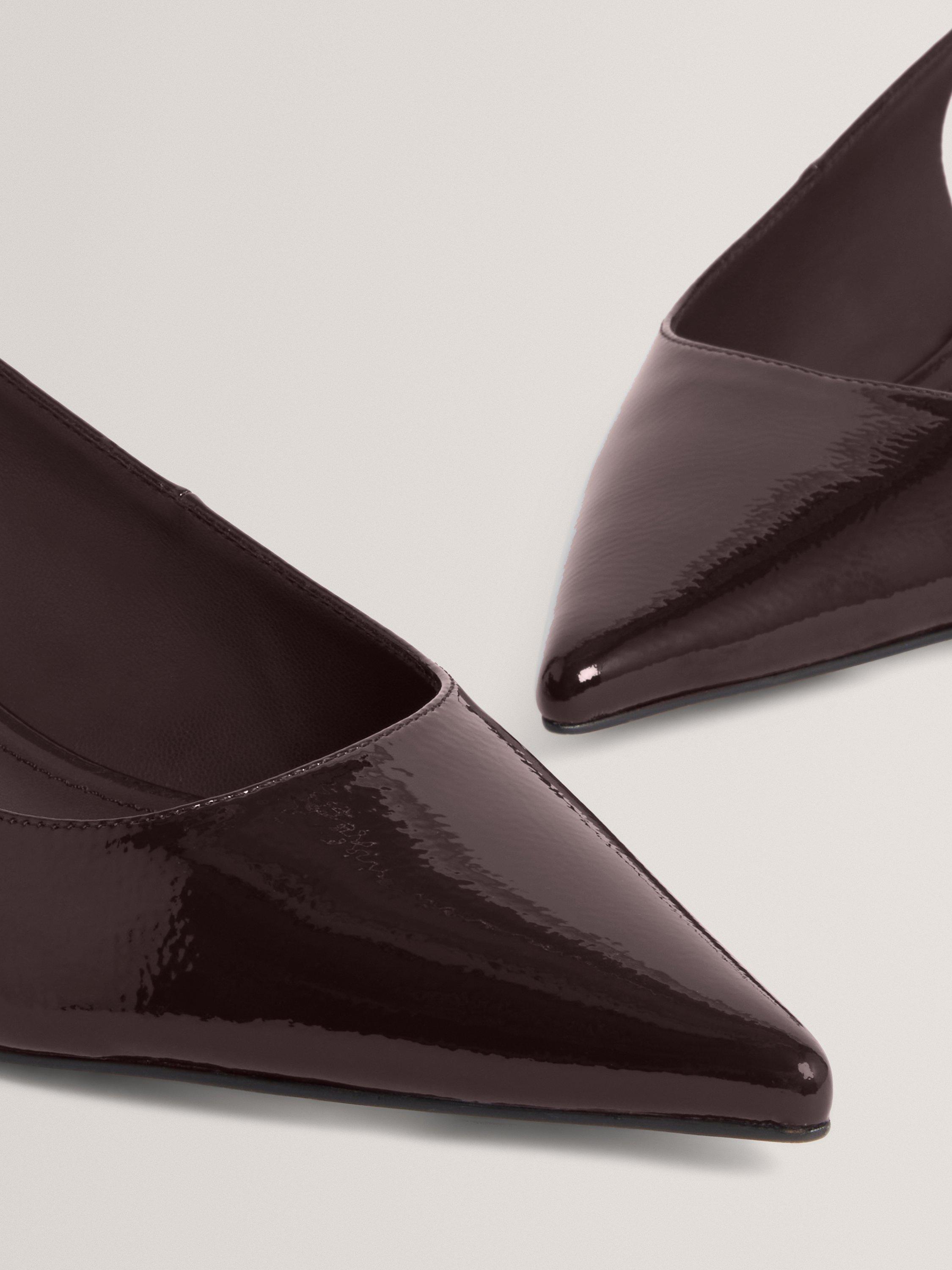 Product image 4 of 5, which shows Ted Baker KITIY Slingback Leather Kitten Heels, Burgundy, 4