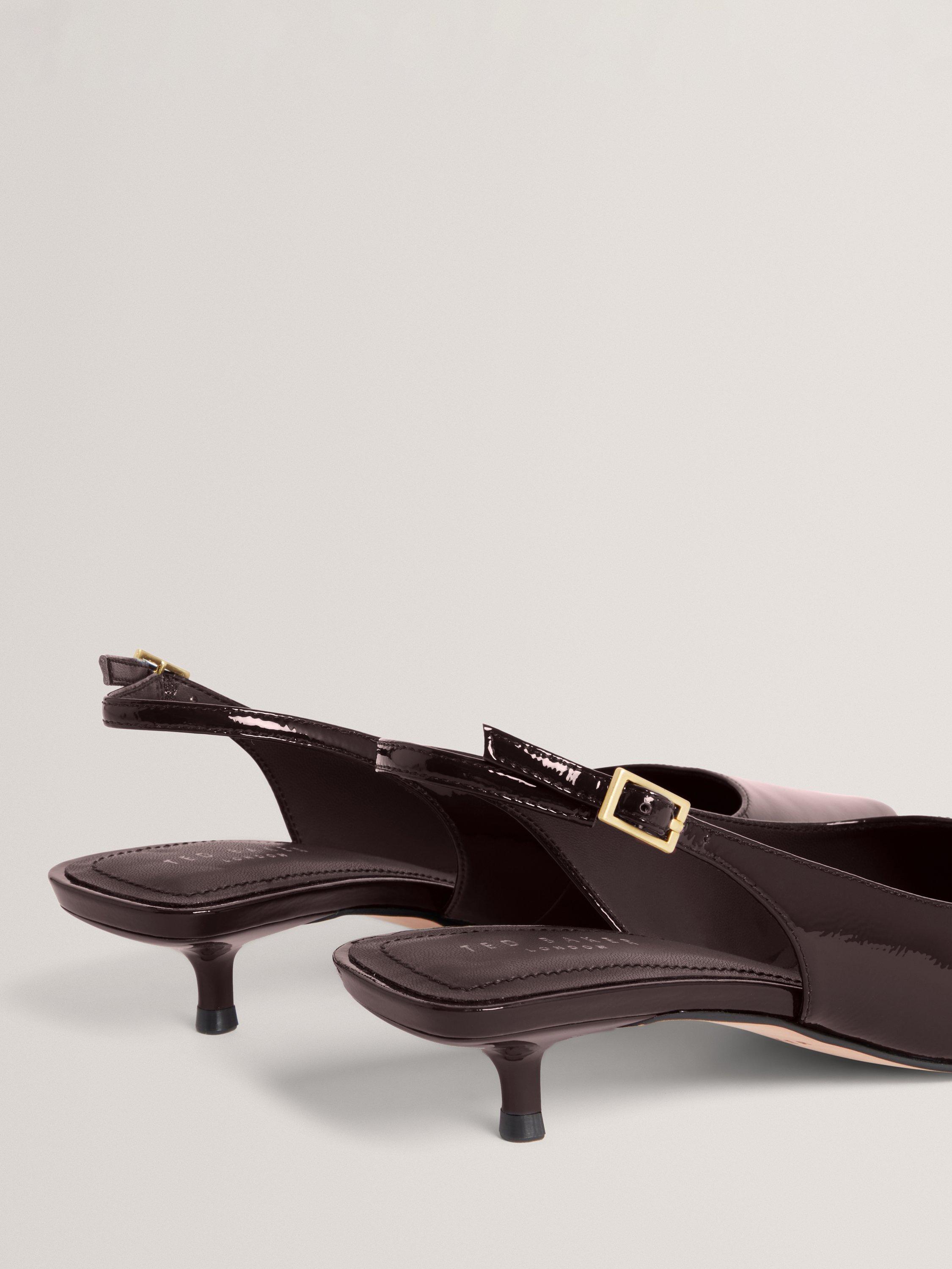 Product image 5 of 5, which shows Ted Baker KITIY Slingback Leather Kitten Heels, Burgundy, 4