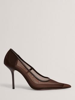 Ted Baker Megaan Slip-on Pointed Stiletto Heel Court Shoes, Brown