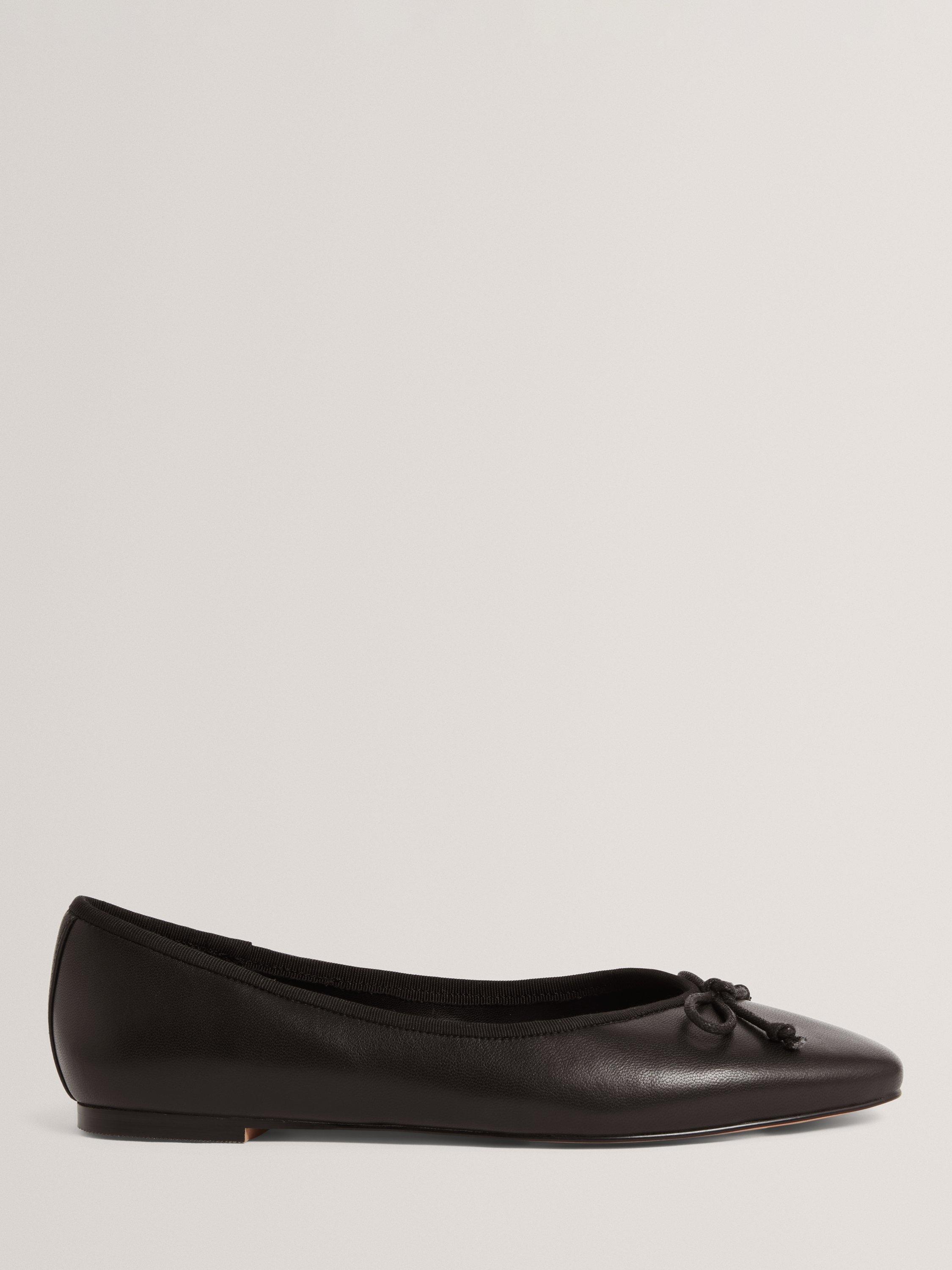 Product image 1 of 5, which shows Ted Baker Balleri Leather Slip-On Flat Pumps, Black, 4