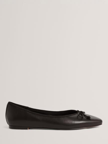 Ted Baker Balleri Leather Slip-On Flat Pumps, Black, Black