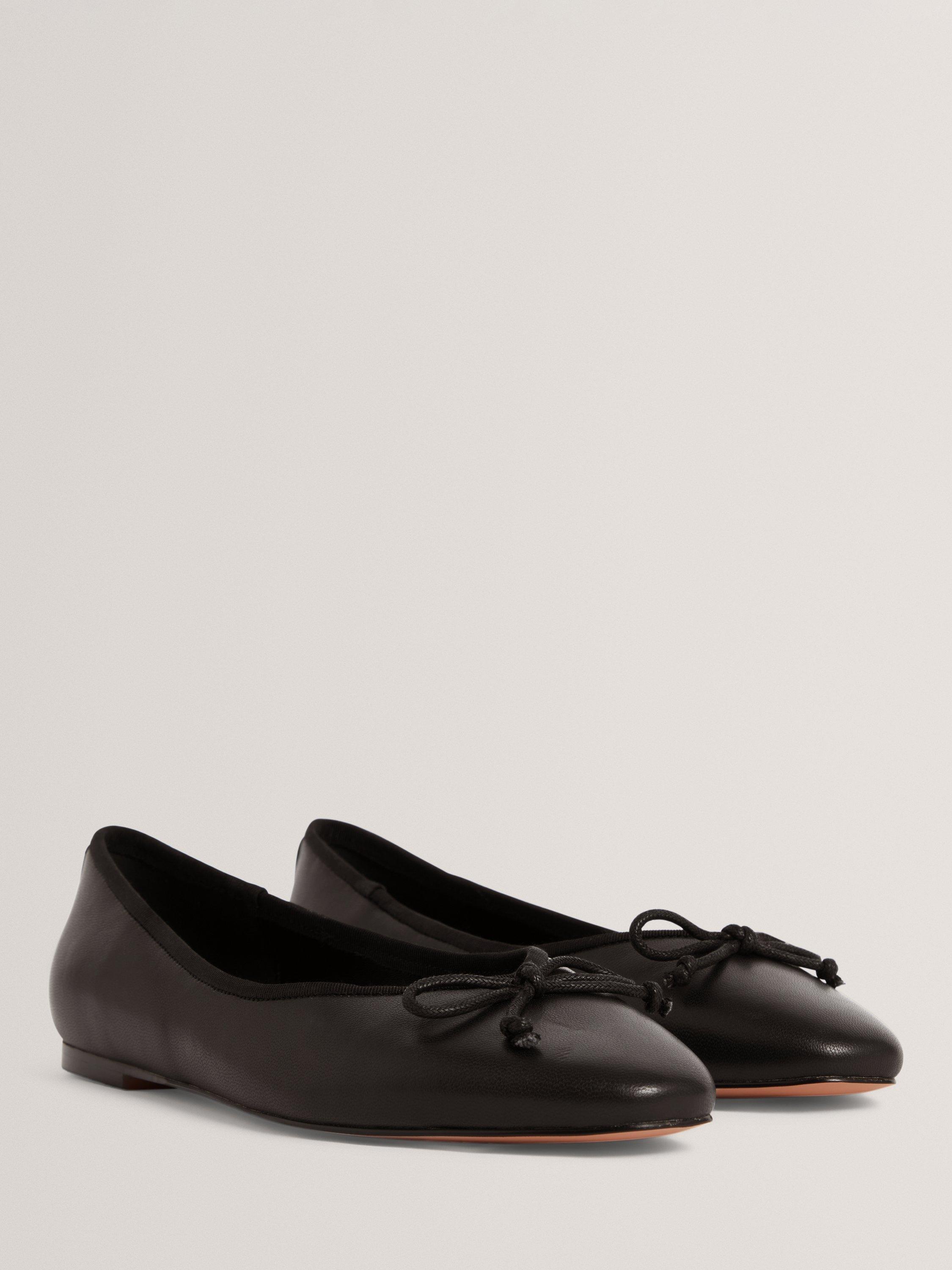 Product image 3 of 5, which shows Ted Baker Balleri Leather Slip-On Flat Pumps, Black, 4