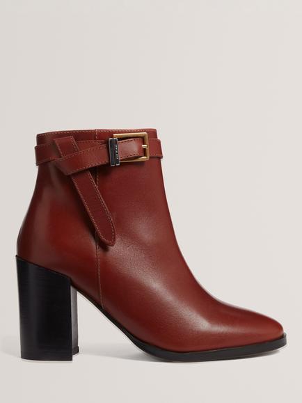 Ted Baker Cleonna Leather Ankle Boots, Warm Brown