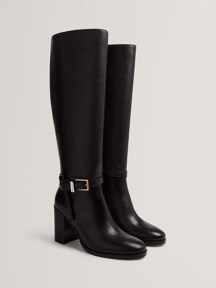 Ted Baker Cloella Leather Knee Boots - view 2, Black