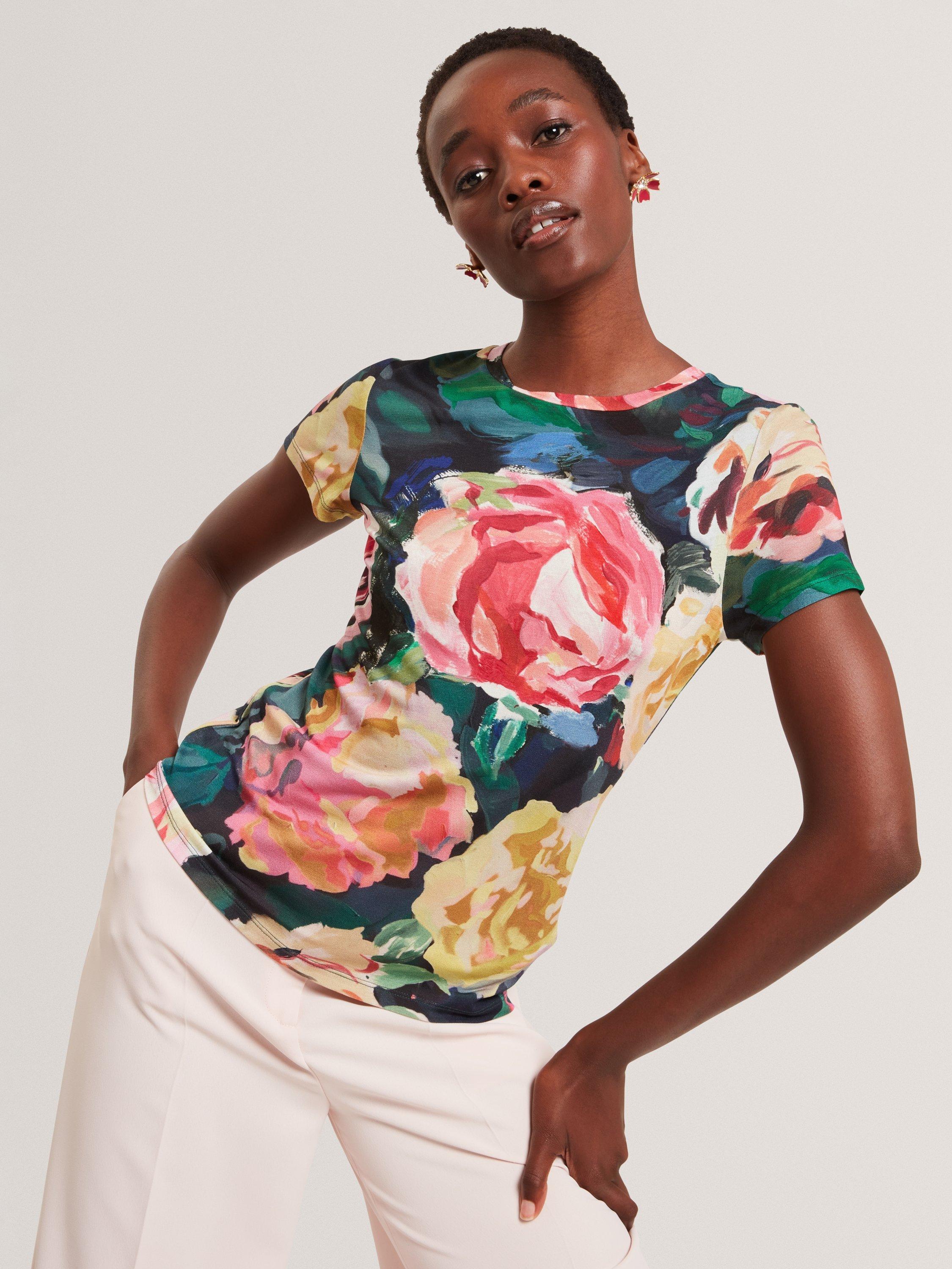 Product image 1 of 7, which shows Ted Baker Mayfla Floral T-Shirt, Multi, 8