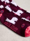 White Stuff Fluffy Llama Ankle Socks, Dark Plum