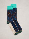 White Stuff Embroidered Fish Ankle Socks, Navy/Multi