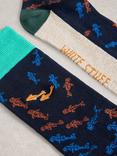 White Stuff Embroidered Fish Ankle Socks, Navy/Multi