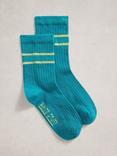 White Stuff Textured Cotton Blend Crew Socks