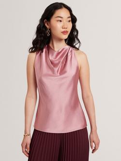 Ted Baker Zepha Drape Neck Top, Pink