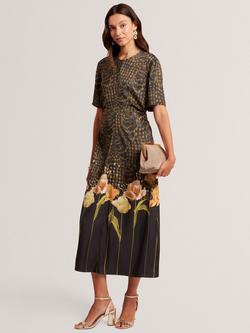 Ted Baker Aevaa Mix Print Midi Dress, Black/Multi, Black/Multi