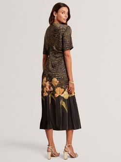 Ted Baker Aevaa Mix Print Midi Dress, Black/Multi - view 2, Black/Multi