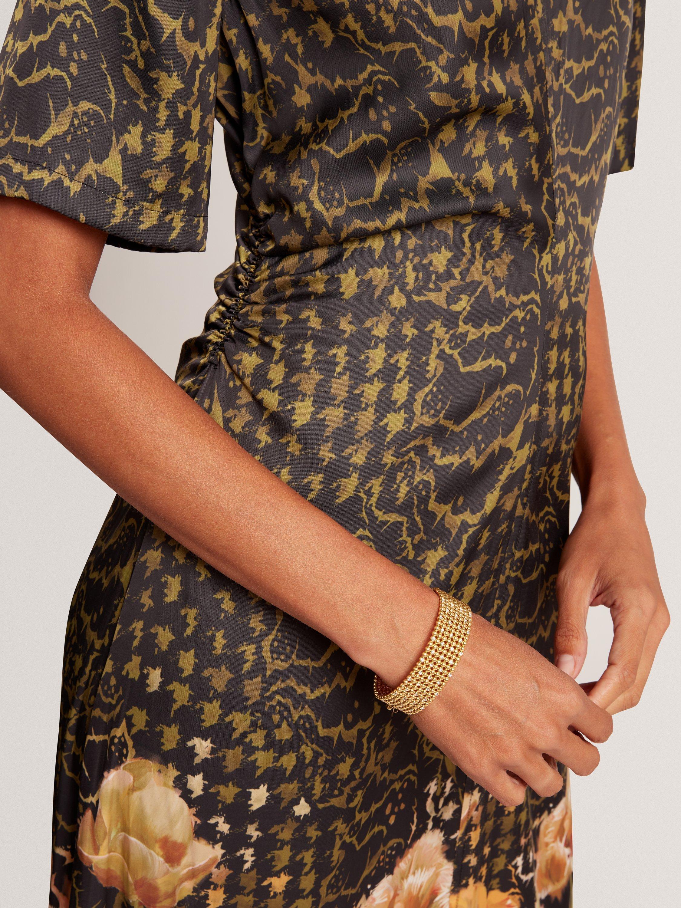 Product image 3 of 7, which shows Ted Baker Aevaa Mix Print Midi Dress, Black/Multi, 8