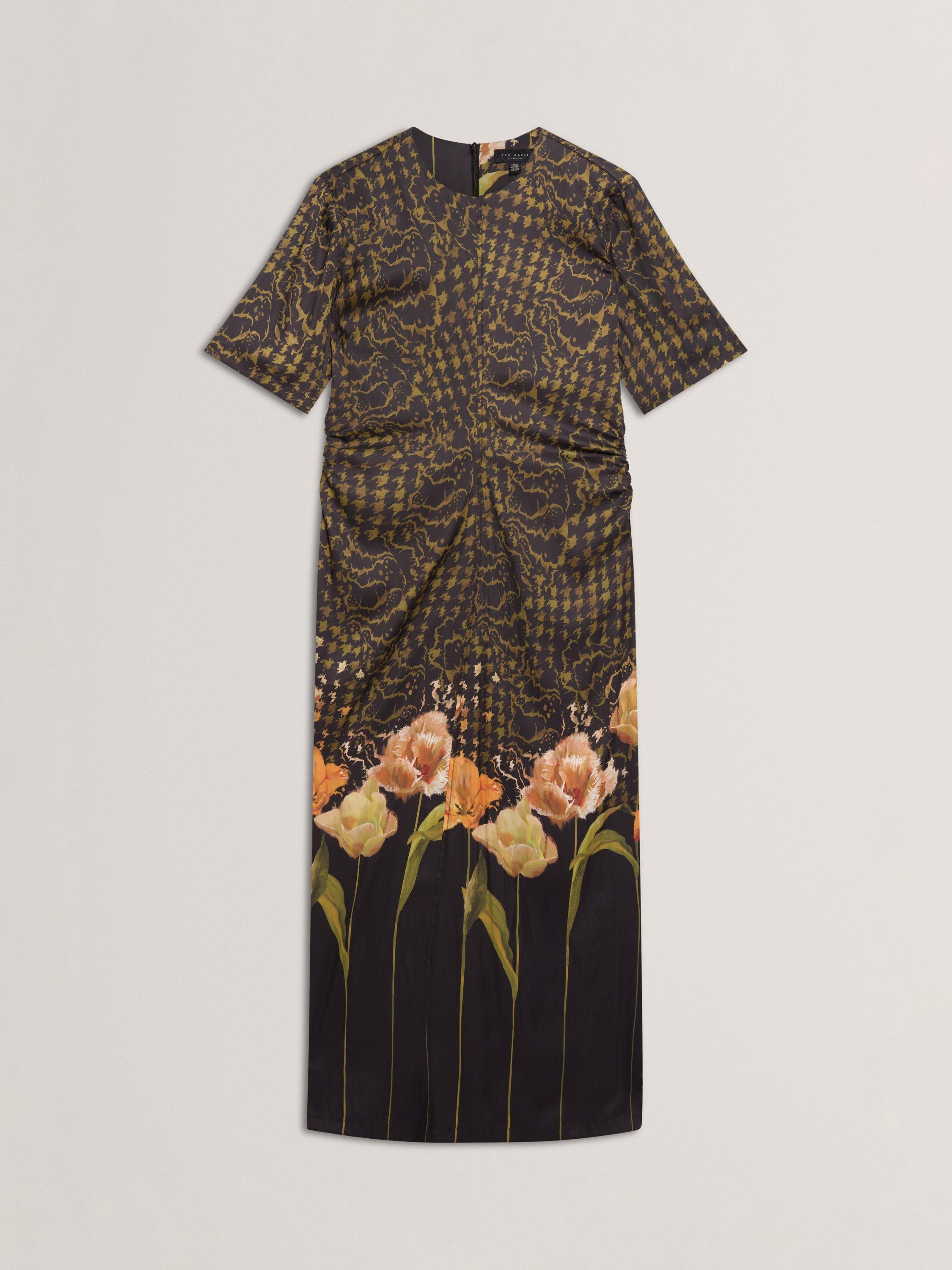 Product image 6 of 7, which shows Ted Baker Aevaa Mix Print Midi Dress, Black/Multi, 8