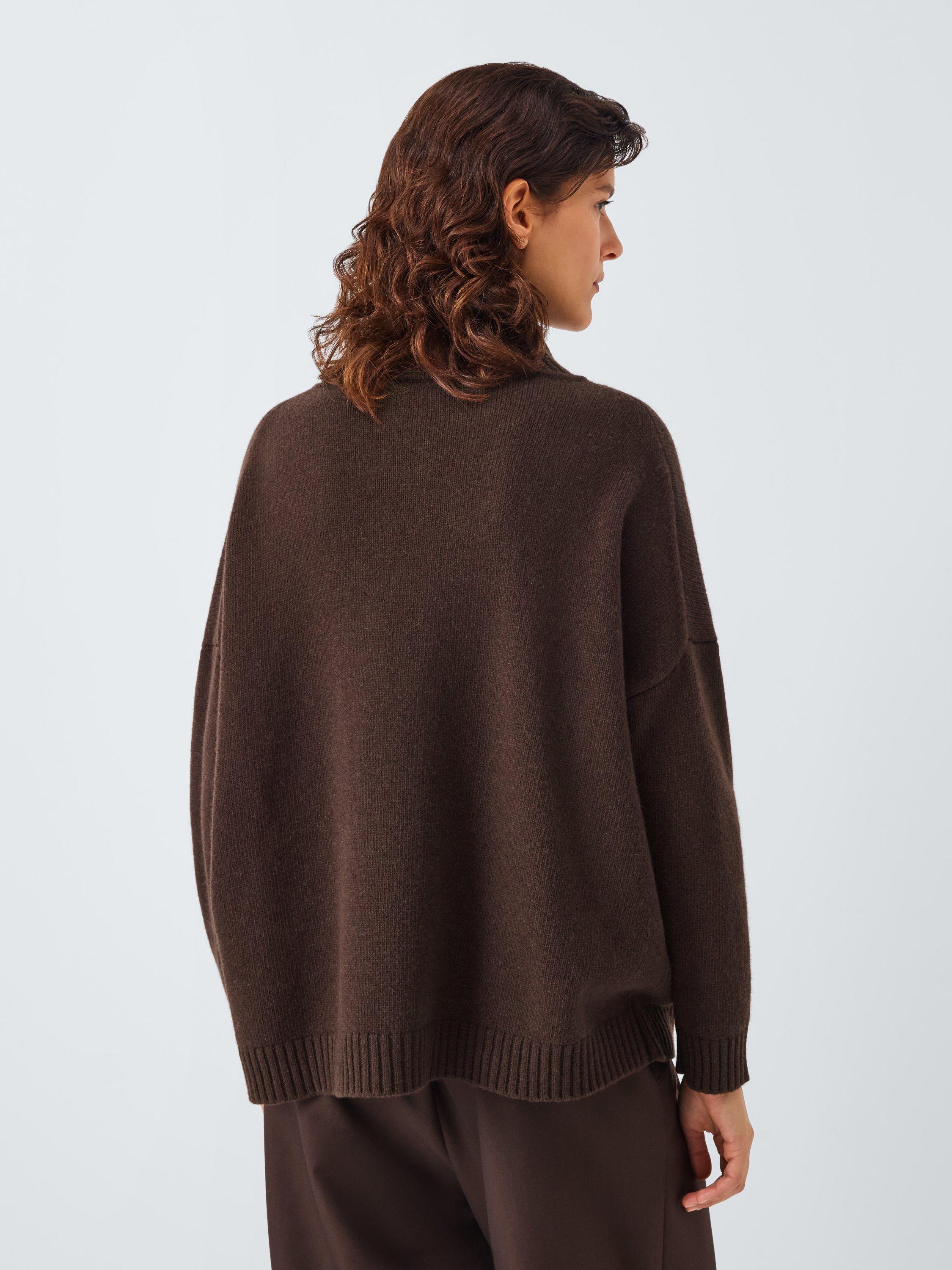 Product image 2 of 6, which shows Weekend MaxMara Borgia Funnel Neck Pure Wool Jumper, Chocolate, S