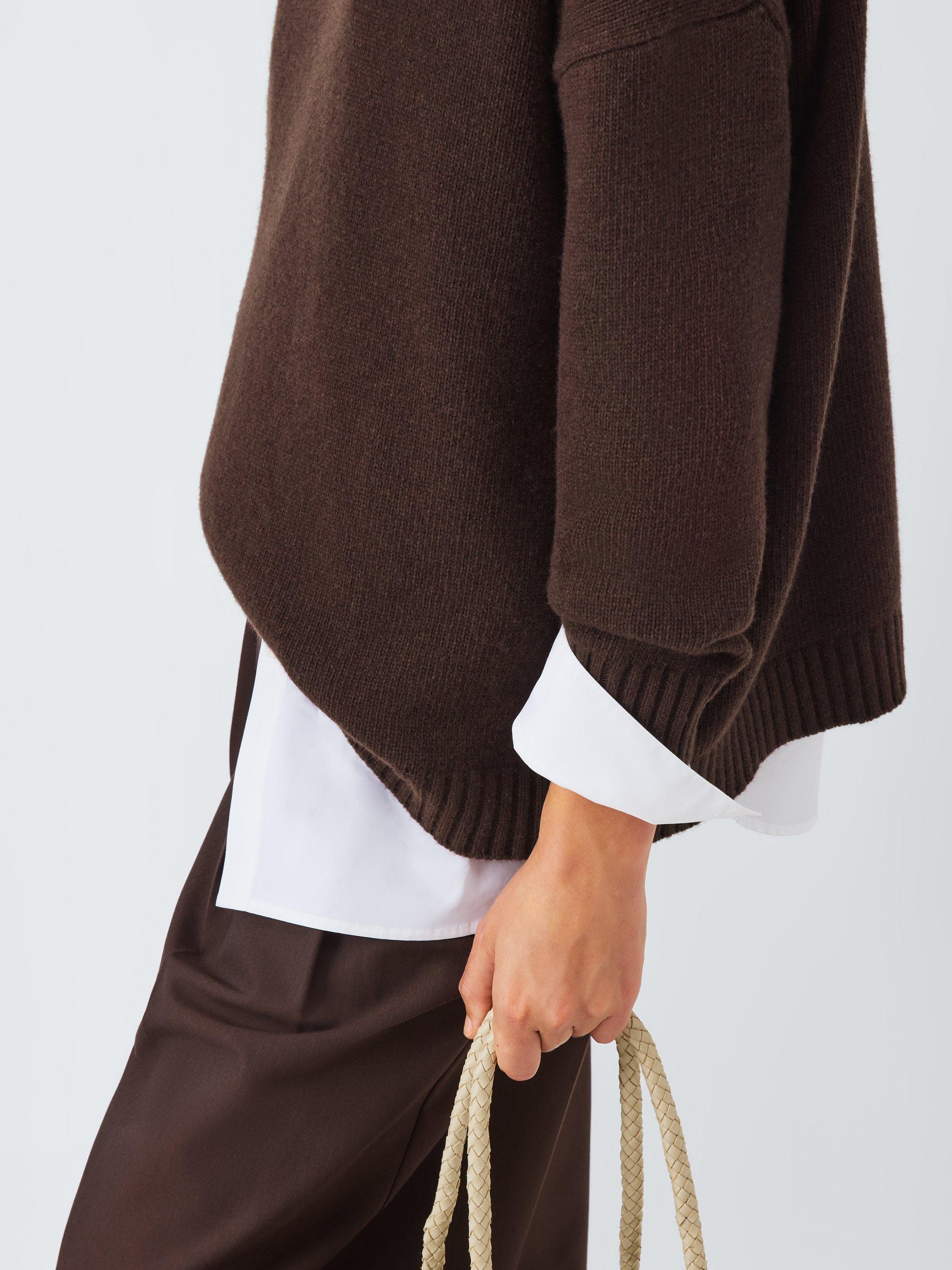 Product image 5 of 6, which shows Weekend MaxMara Borgia Funnel Neck Pure Wool Jumper, Chocolate, S