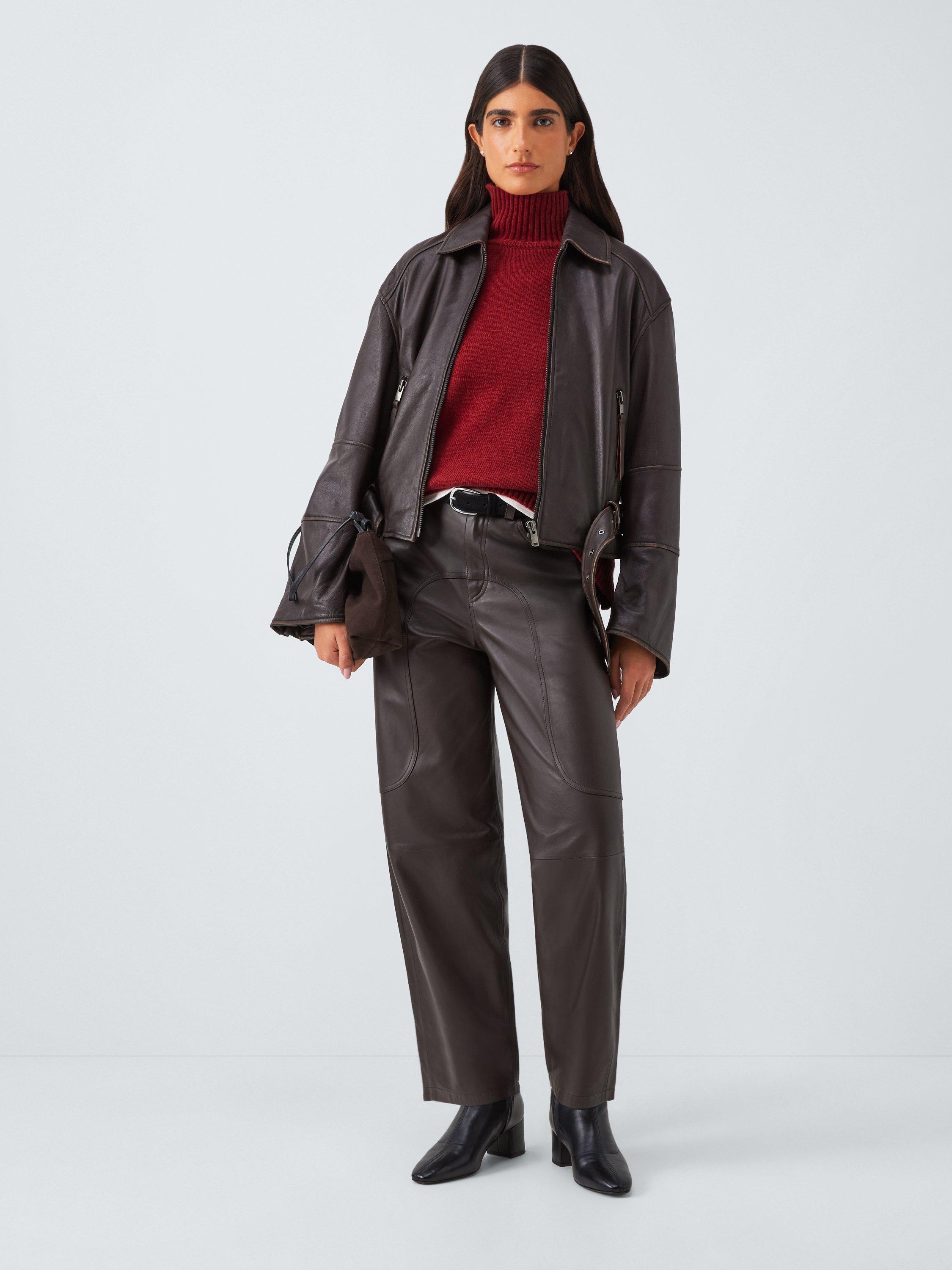 Product image 3 of 6, which shows Weekend MaxMara Borgia Funnel Neck Pure Wool Jumper, Berry Red, M