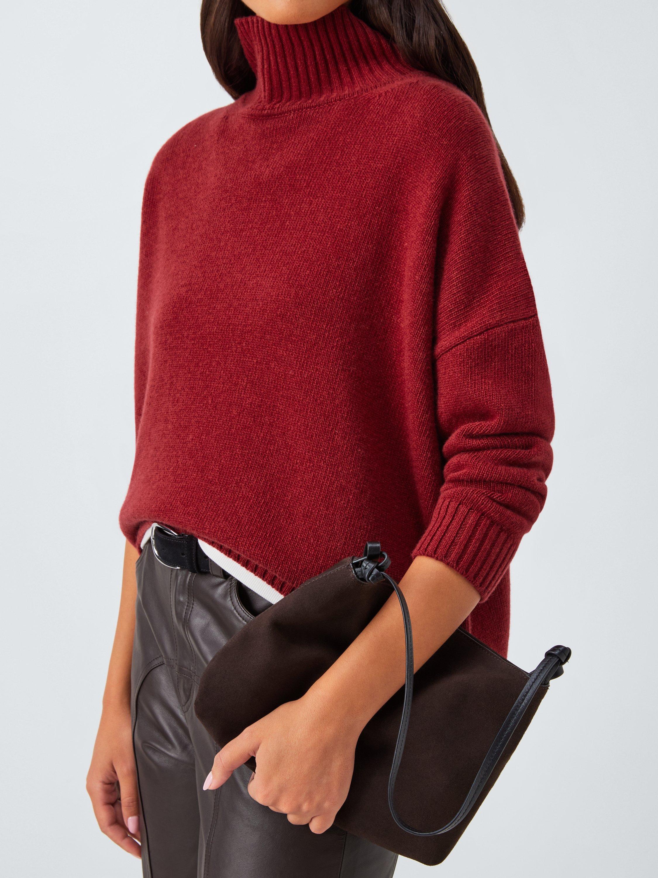 Product image 6 of 6, which shows Weekend MaxMara Borgia Funnel Neck Pure Wool Jumper, Berry Red, M
